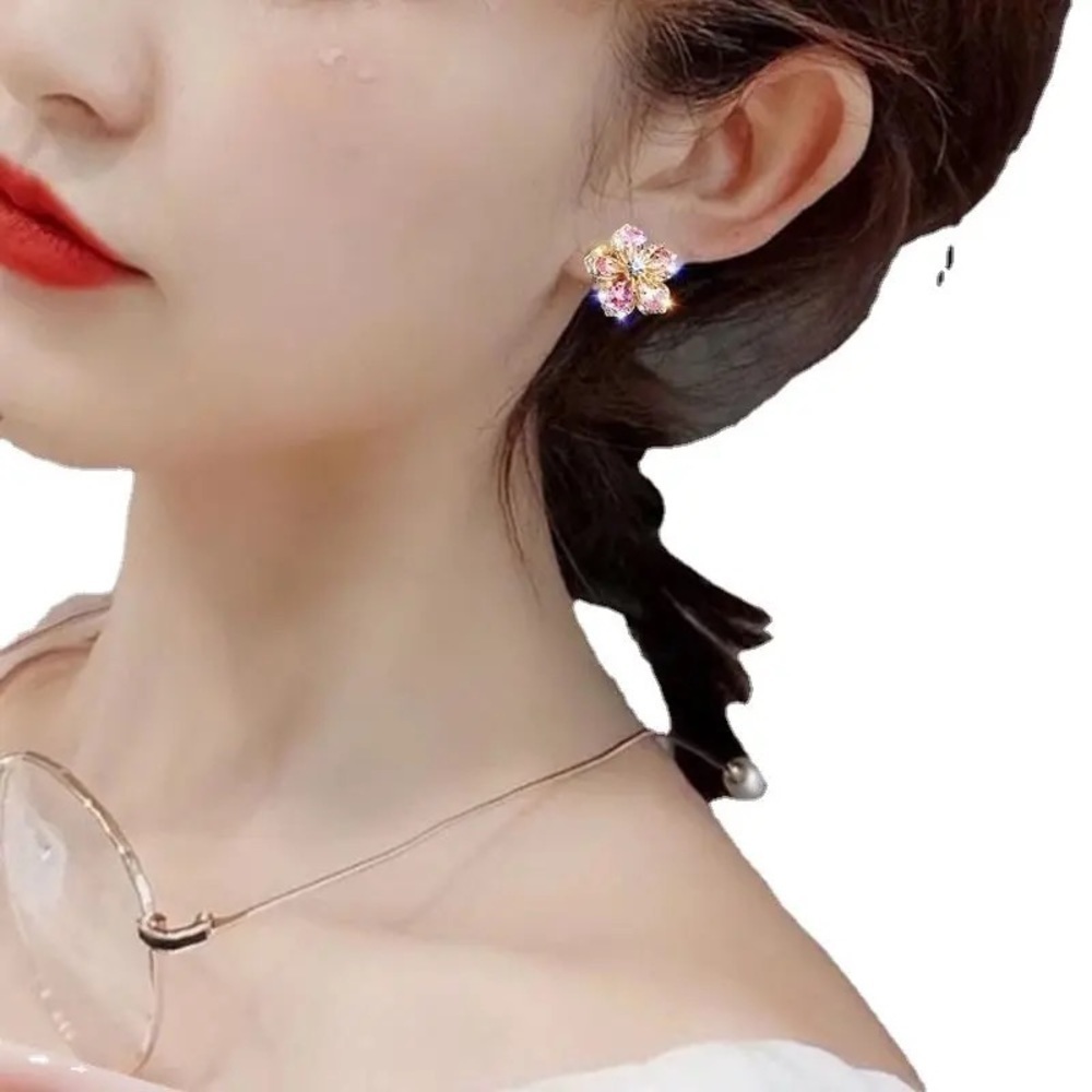💖5 items for $25 Sale!💖 Beautiful Rhinestone Flower Earrings - Picture 4 of 6